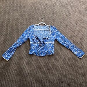 Free People Floral Long Sleeve Blouse
